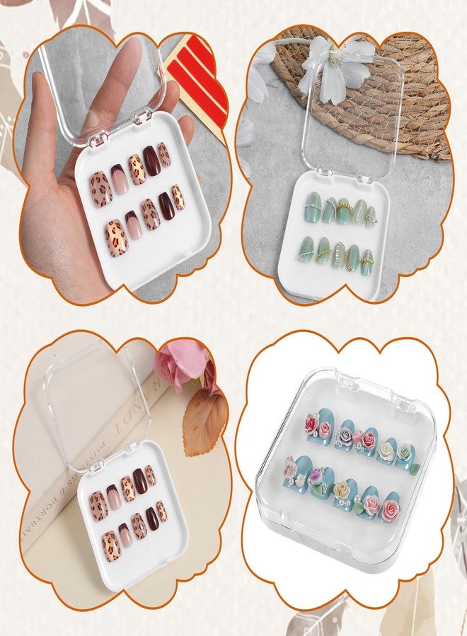 Eldraqth 4PCS Press On Nail Packaging Box Clear Press on Nail Storage Box for Manicurist with 36 Pcs Adhesive Double Sided Tape - Image 5